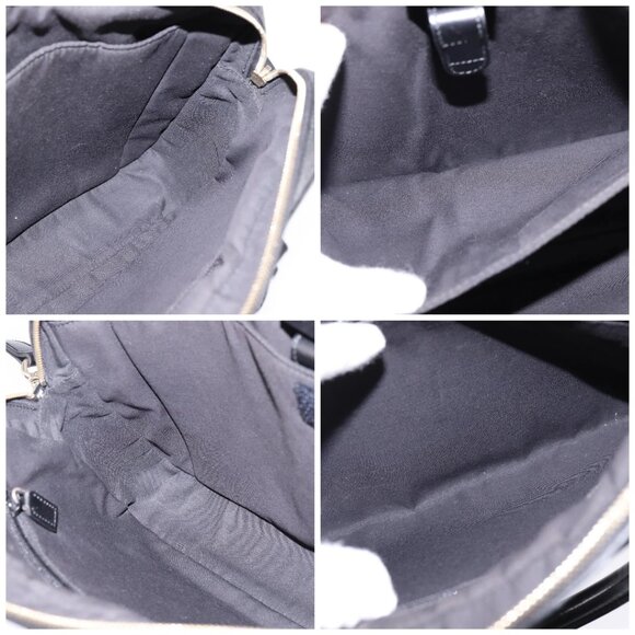 GUCCI Diamante Hand Bag Leather 2way Black Gold 344357 Auth 135065 - Picture 16 of 16